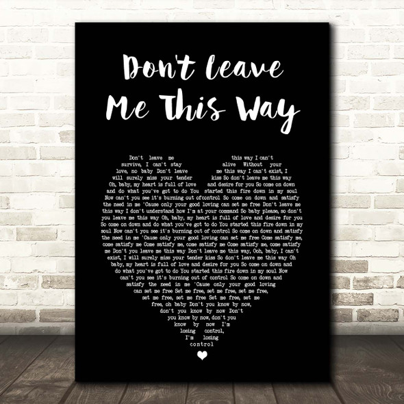 The Communards Don't Leave Me This Way Black Heart Song Lyric Print