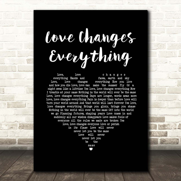 Il Divo with Michael Ball Love Changes Everything Black Heart Song Lyric Print