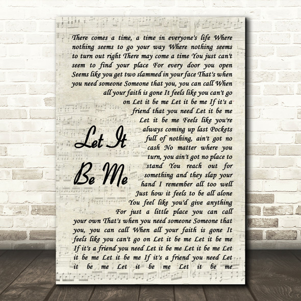 Ray LaMontagne Let It Be Me Song Lyric Vintage Script Quote Print