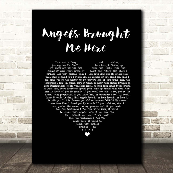 Guy Sebastian Angels Brought Me Here Black Heart Song Lyric Print