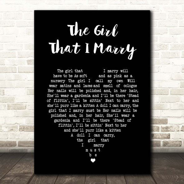 Ray Middleton The Girl That I Marry Black Heart Song Lyric Print