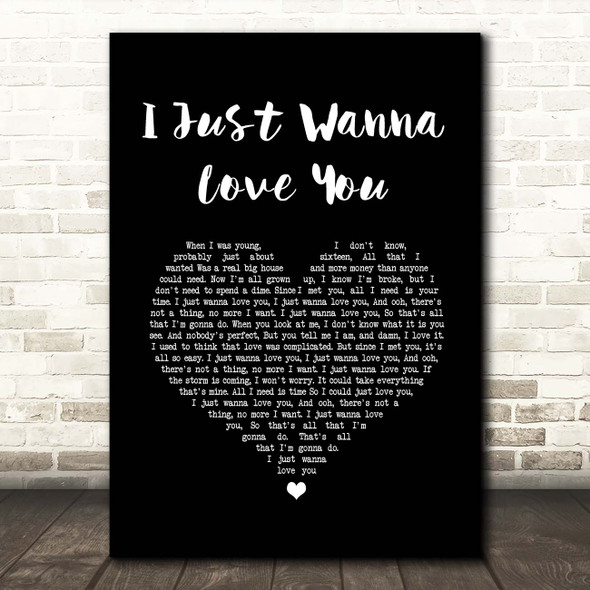 The Shires I Just Wanna Love You Black Heart Song Lyric Print