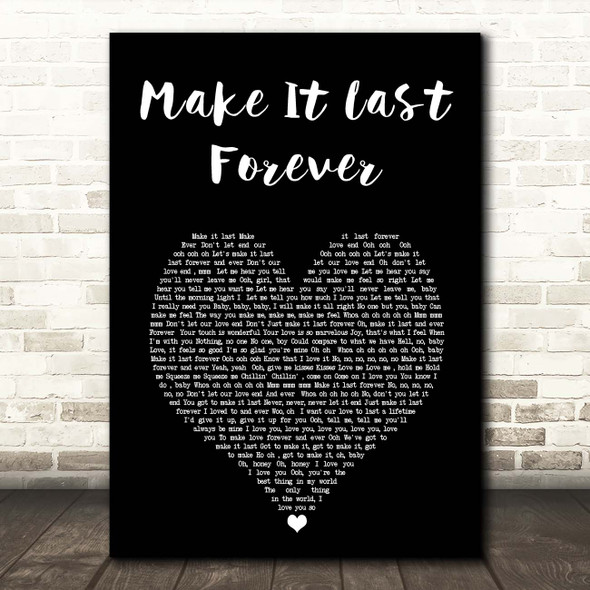 Keith Sweat Make It Last Forever Black Heart Song Lyric Print