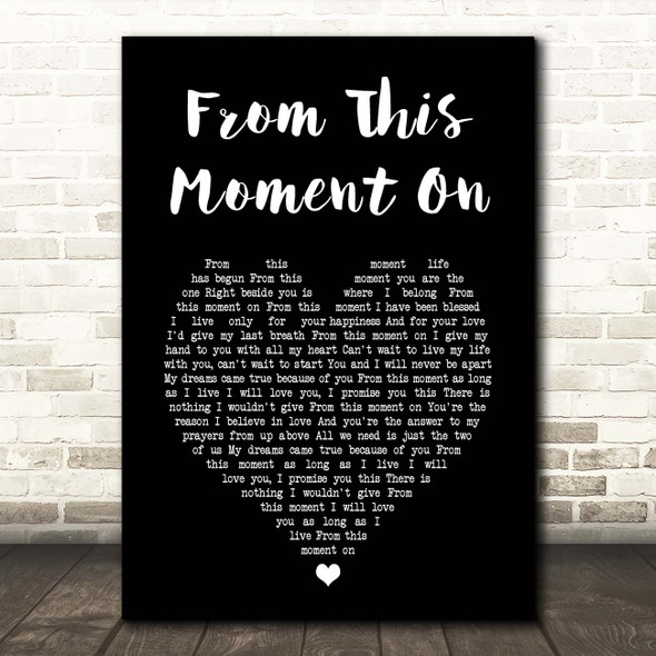 Sam Bailey From This Moment On Black Heart Song Lyric Print