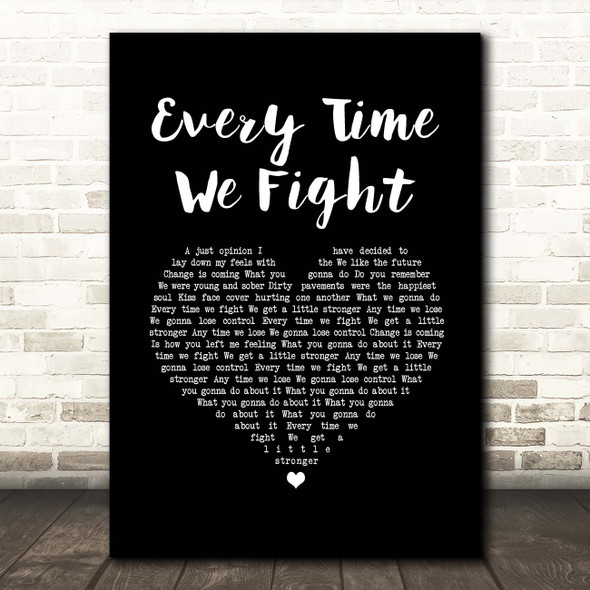 The Milk (band) Every Time We Fight Black Heart Song Lyric Print