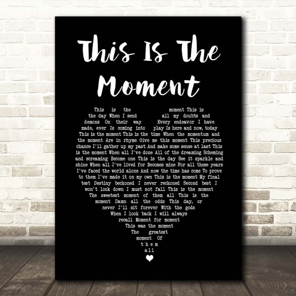 Anthony Warlow This Is The Moment Black Heart Song Lyric Print