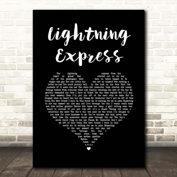 The Everly Brothers Lightning Express Black Heart Song Lyric Print