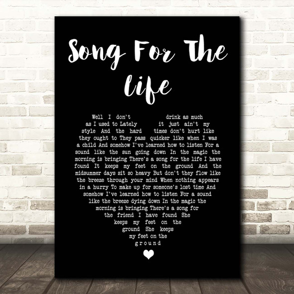 Alan Jackson Song for the Life Black Heart Song Lyric Print
