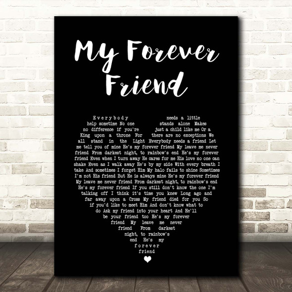 Daniel ODonnell My Forever Friend Black Heart Song Lyric Print