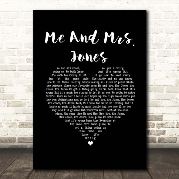 Michael Buble Me And Mrs. Jones Black Heart Song Lyric Print