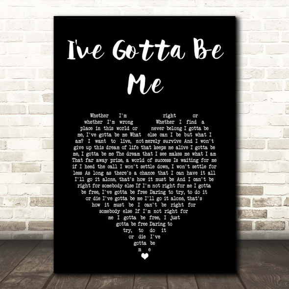 Paloma Faith I've Gotta Be Me Black Heart Song Lyric Print