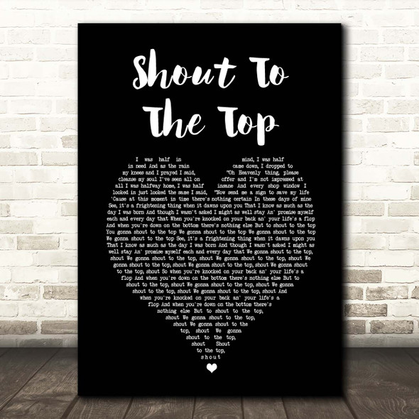 The Style Council Shout To The Top Black Heart Song Lyric Print