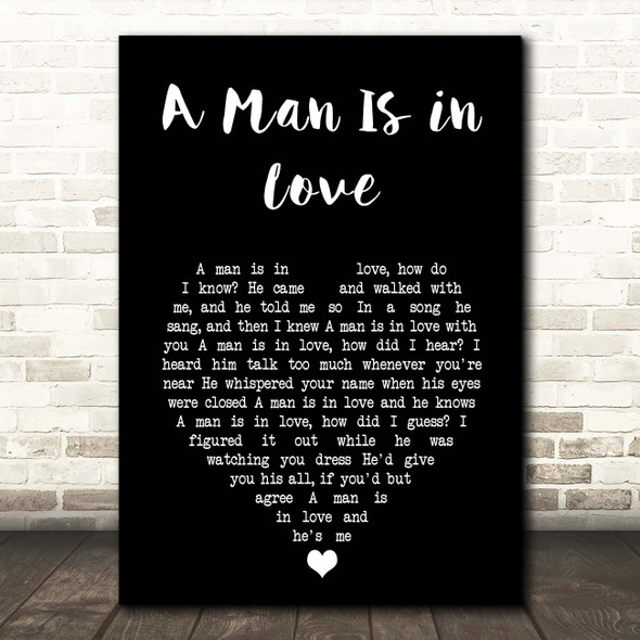 The Waterboys A Man Is in Love Black Heart Song Lyric Print