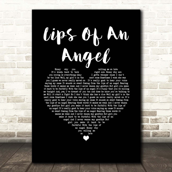 Hinder Lips Of An Angel Black Heart Song Lyric Print