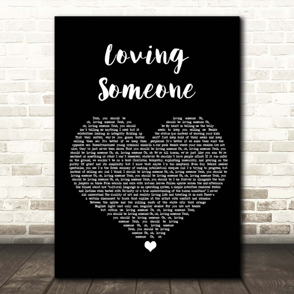 The 1975 Loving Someone Black Heart Song Lyric Print