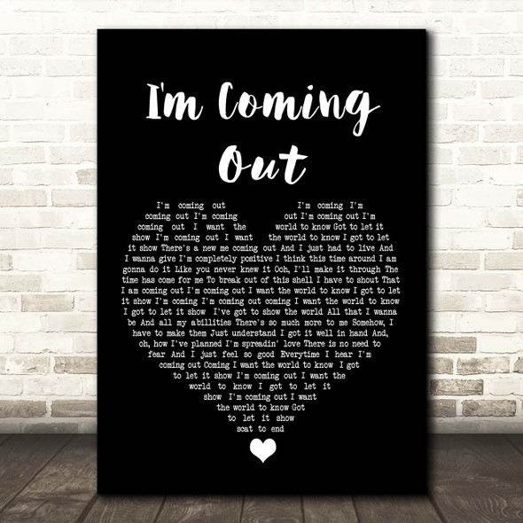Diana Ross I'm Coming Out Black Heart Song Lyric Print