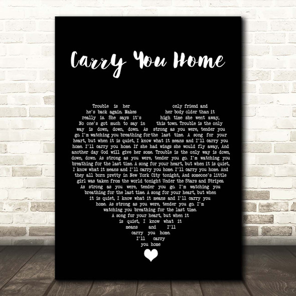 James Blunt Carry You Home Black Heart Song Lyric Print