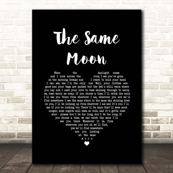 Phil Collins The Same Moon Black Heart Song Lyric Print