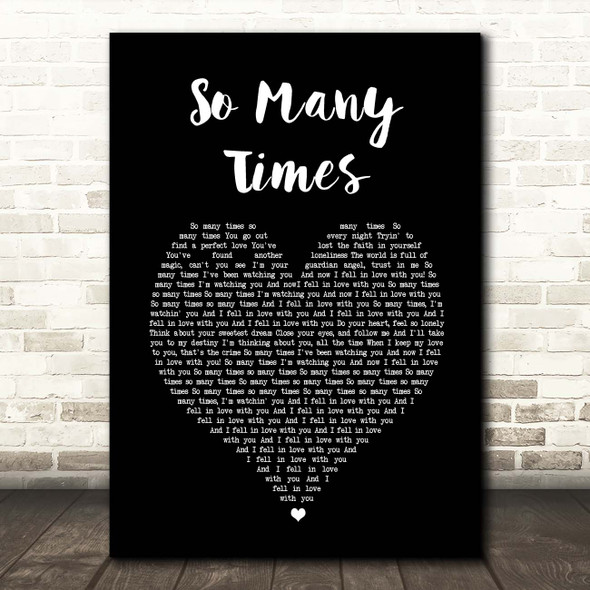 Gadjo So Many Times Black Heart Song Lyric Print