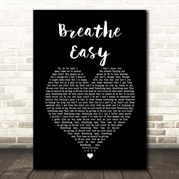 Sugababes Breathe Easy Black Heart Song Lyric Print