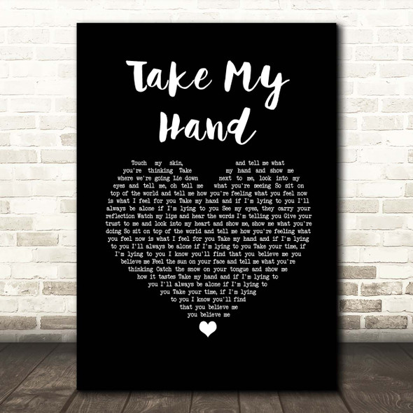 Dido Take My Hand Black Heart Song Lyric Print