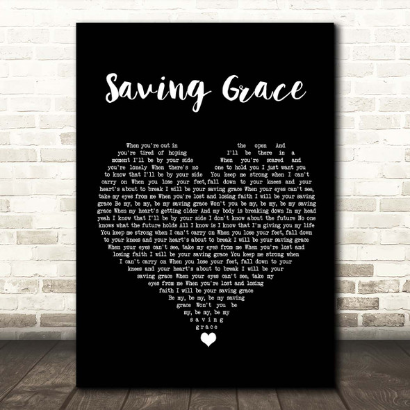 Kodaline Saving Grace Black Heart Song Lyric Print