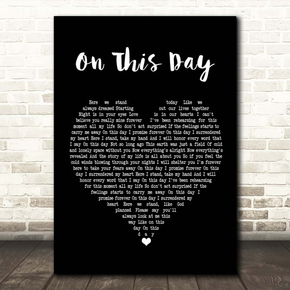 David Pomeranz On This Day Black Heart Song Lyric Print