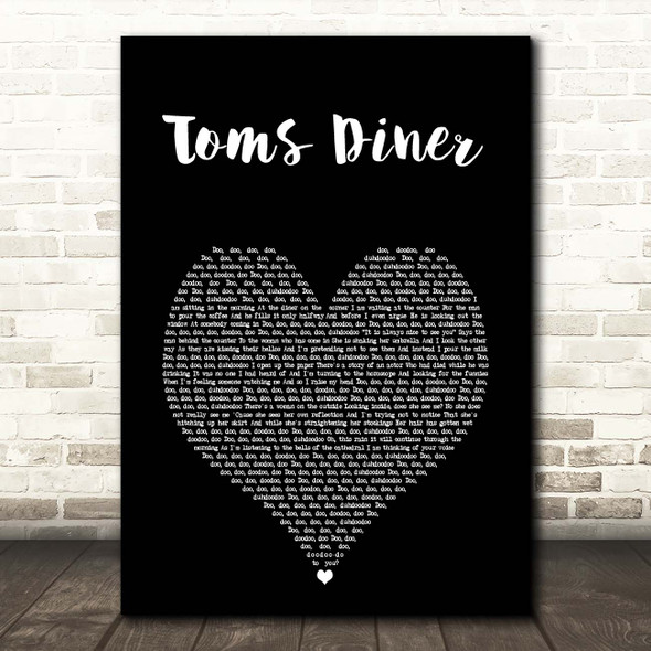 Suzanne Vega Toms Diner Black Heart Song Lyric Print