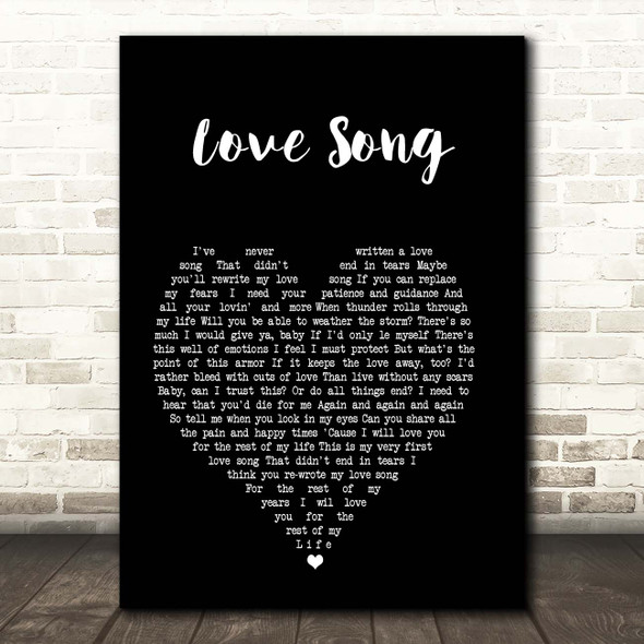 Pink Love Song Black Heart Song Lyric Print