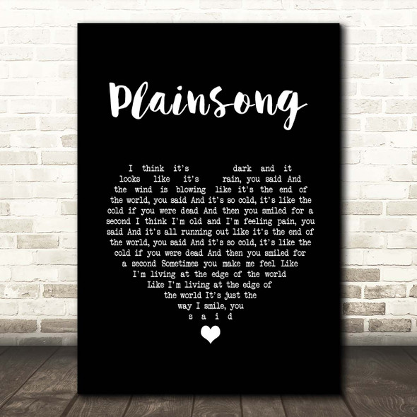 The Cure Plainsong Black Heart Song Lyric Print