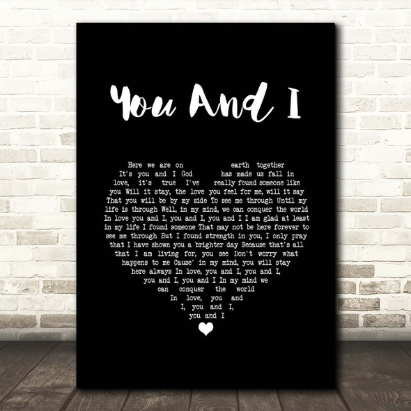 George Michael You And I Black Heart Song Lyric Print