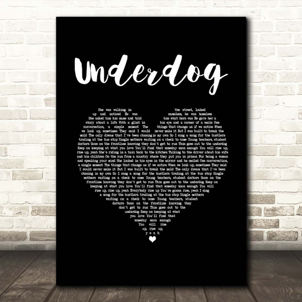 Alicia Keys Underdog Black Heart Song Lyric Print
