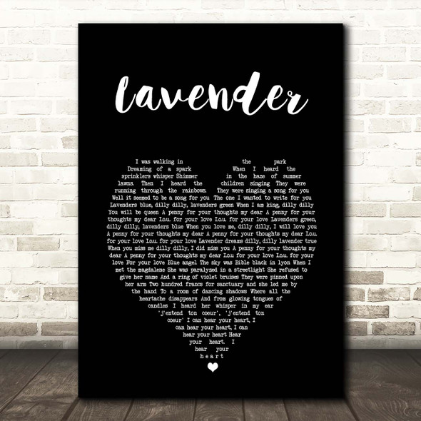 Marillion Lavender Black Heart Song Lyric Print