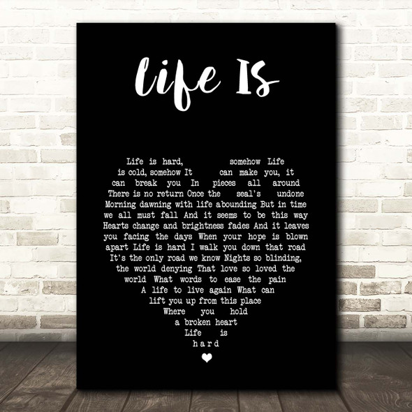 Runrig Life Is Black Heart Song Lyric Print