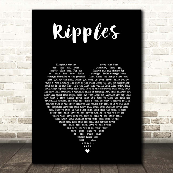 Genesis Ripples Black Heart Song Lyric Print