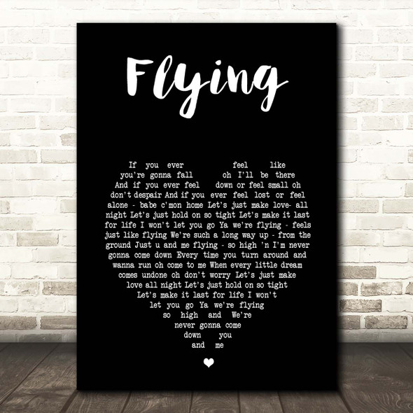 Bryan Adams Flying Black Heart Song Lyric Print