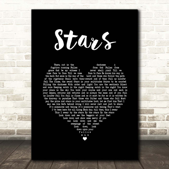 Collabro Stars Black Heart Song Lyric Print