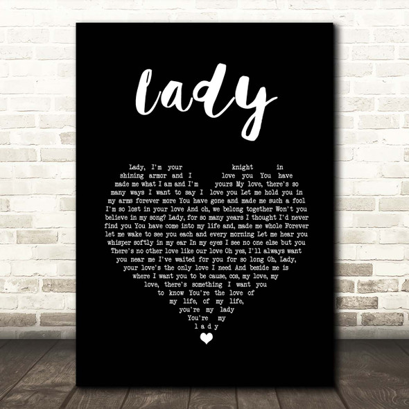 Lionel Richie Lady Black Heart Song Lyric Print