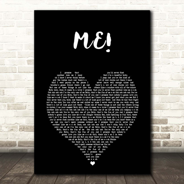 Taylor Swift (feat. Brendon Urie of Panic! At The Disco) ME! Black Heart Song Lyric Print