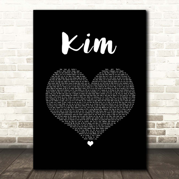 Eminem Kim Black Heart Song Lyric Print