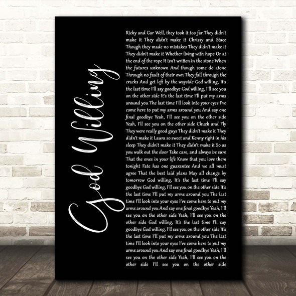 Dropkick Murphys God Willing Black Script Song Lyric Print