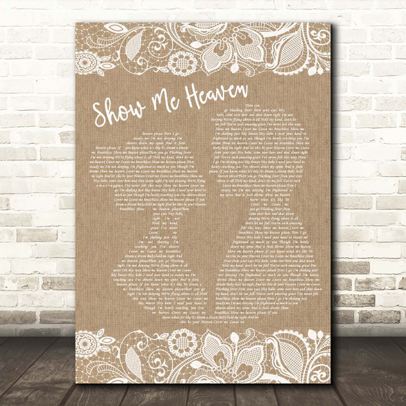 Maria McKee Show Me Heaven Burlap & Lace Song Lyric Print