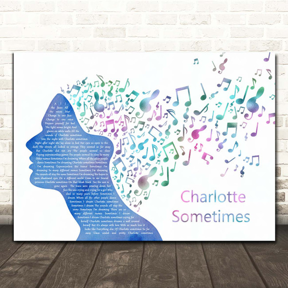 The Cure Charlotte Sometimes Colourful Music Note Hair Song Lyric Print