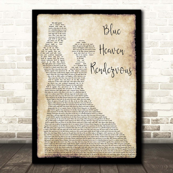 Jimmy Buffett Blue Heaven Rendezvous Man Lady Dancing Song Lyric Print