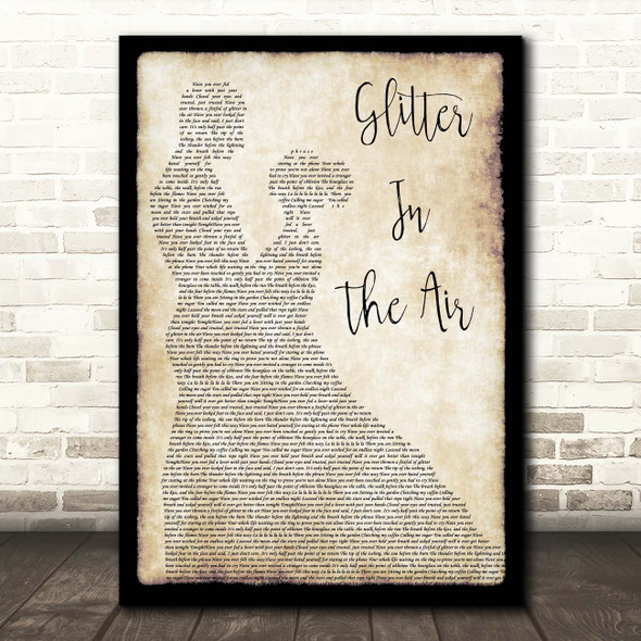 Pink Glitter In The Air Man Lady Dancing Song Lyric Print