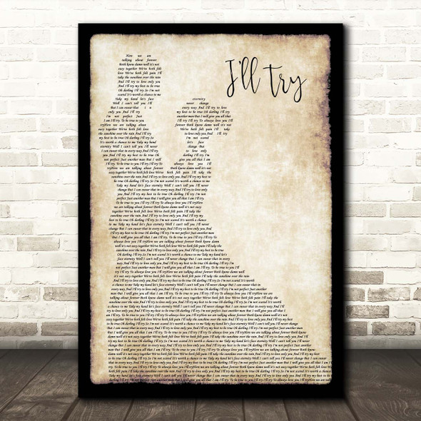 Alan Jackson I'll Try Man Lady Dancing Song Lyric Print