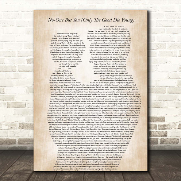 Queen No-One But You (Only The Good Die Young) Father & Child Song Lyric Print
