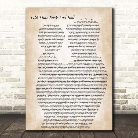 Bob Seger Old Time Rock And Roll Father & Child Song Lyric Print