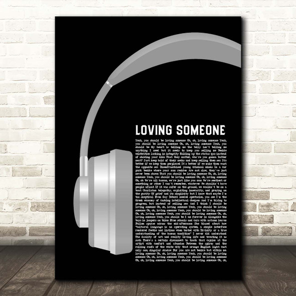 The 1975 Loving Someone Grey Headphones Song Lyric Print