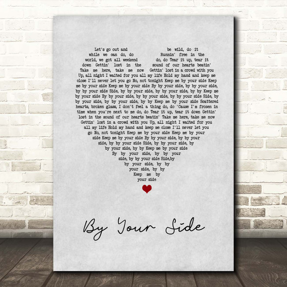 Jonas Blue By Your Side Grey Heart Song Lyric Print